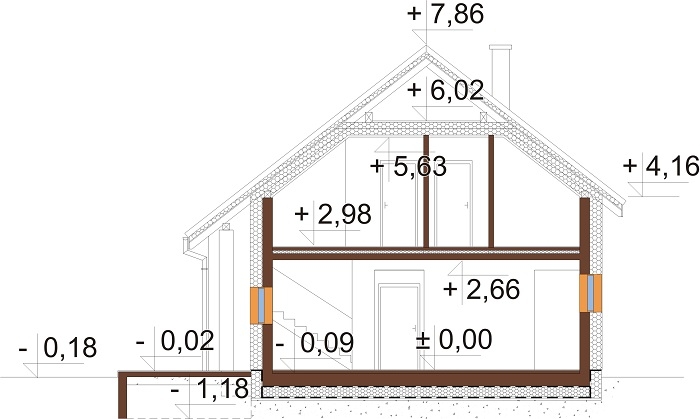 Projekt domu DM-6683 - przekrój