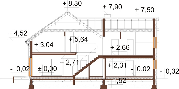 Projekt domu DM-6672 - przekrój