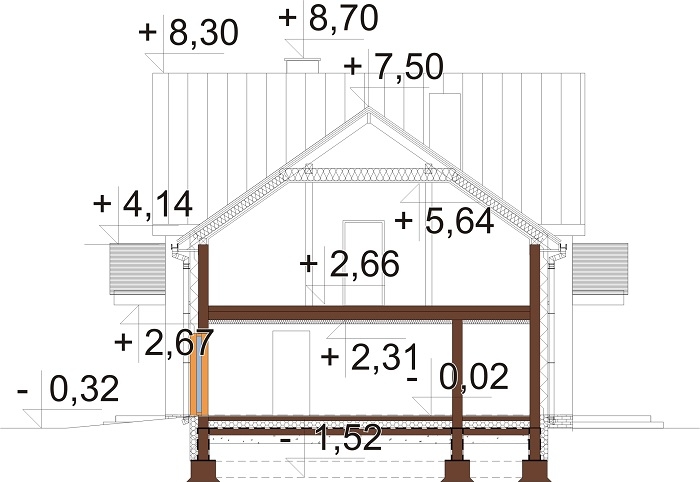 Projekt domu DM-6672 - przekrój