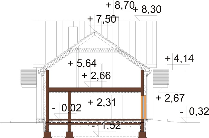 Projekt domu L-6672 - przekrój