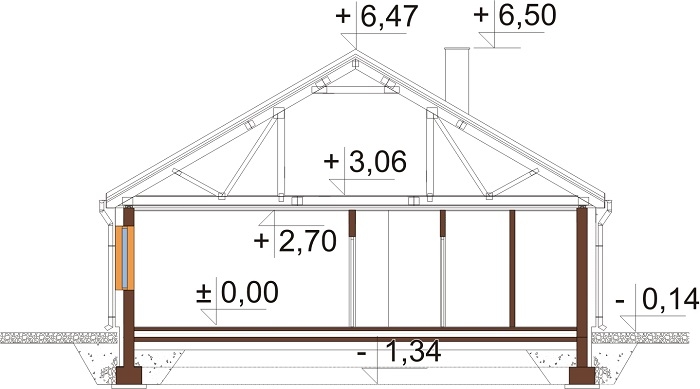 Projekt domu DM-6654 - przekrój