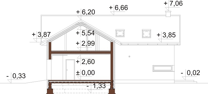 Projekt domu DM-6760 - przekrój