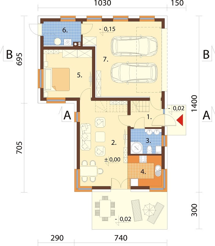 Projekt domu DM-6740 - rzut