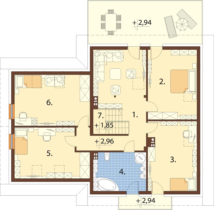 Projekt domu DM-6747 - rzut