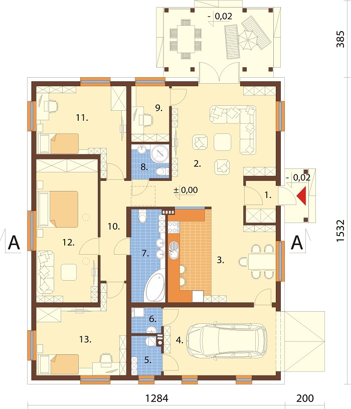 Projekt domu DM-6756 - rzut