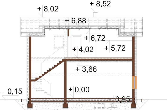 Projekt domu DM-6722 - przekrój