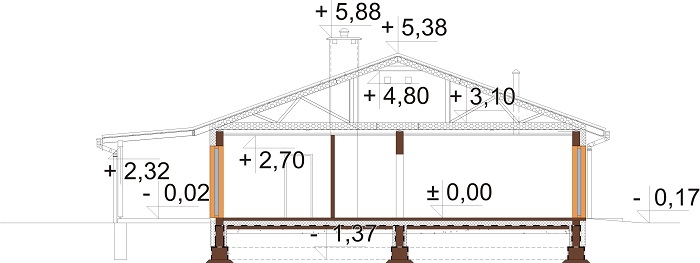 Projekt domu DM-6728 - przekrój