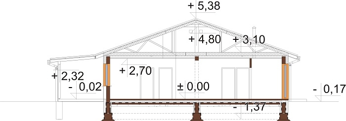 Projekt domu DM-6728 - przekrój