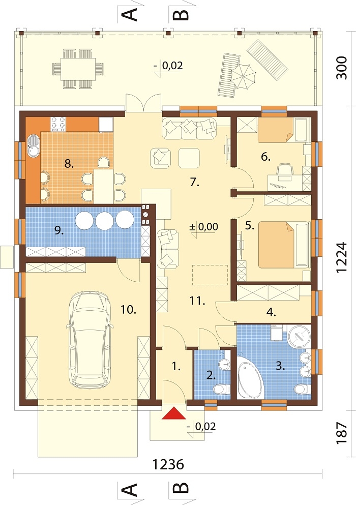 Projekt domu DM-6728 - rzut