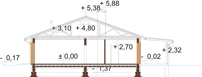 Projekt domu L-6728 - przekrój