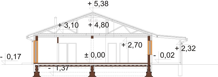 Projekt domu L-6728 - przekrój