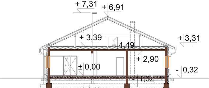 Projekt domu DM-6754 - przekrój