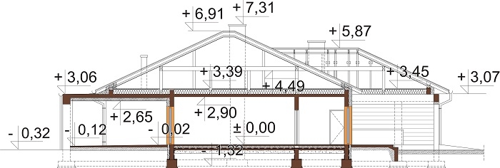 Projekt domu DM-6754 - przekrój