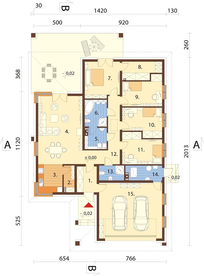 Projekt domu DM-6754 - rzut