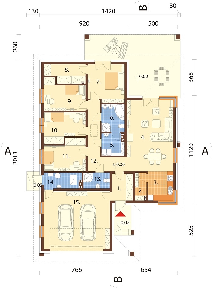 Projekt domu L-6754 - rzut