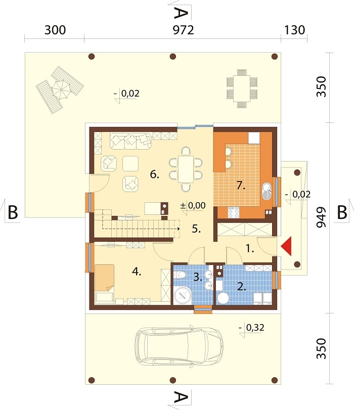 Projekt domu DM-6755 - rzut