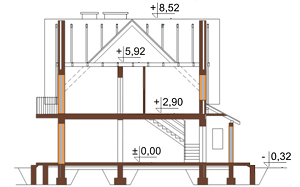 Projekt domu L-5501 - przekrój