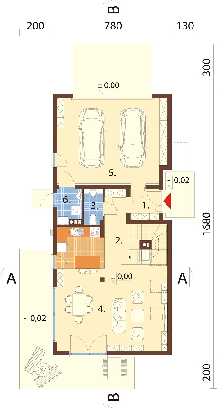 Projekt domu DM-6768 - rzut