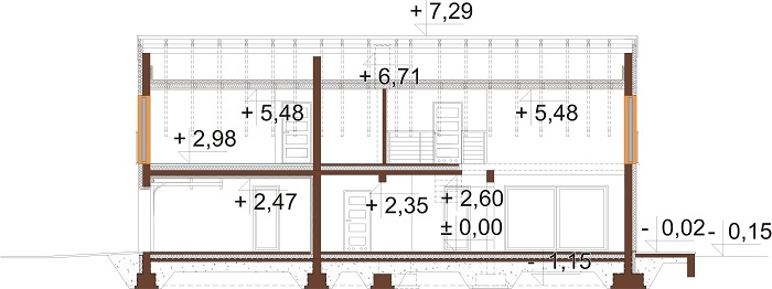 Projekt domu L-6768 - przekrój