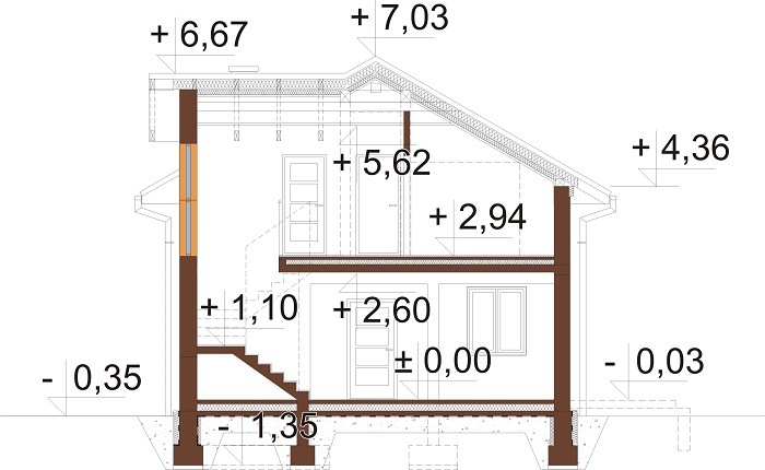 Projekt domu DM-6775 - przekrój