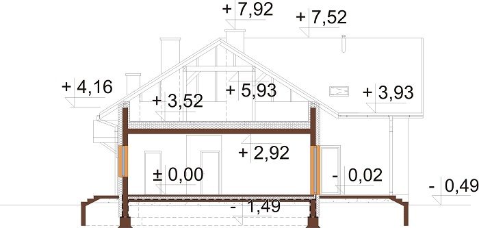 Projekt domu DM-6751 - przekrój