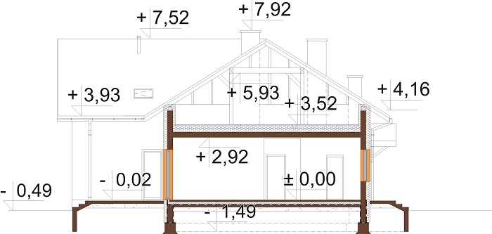 Projekt domu L-6751 - przekrój