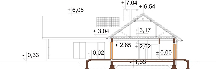 Projekt domu L-6759 - przekrój
