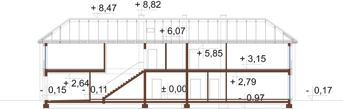 Projekt domu DM-6770 - przekrój