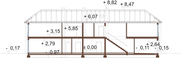 Projekt domu L-6770 - przekrój