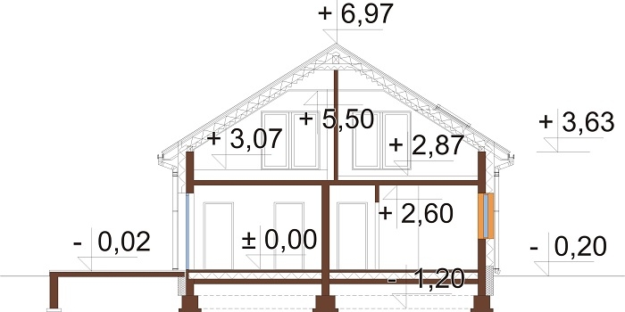 Projekt domu L-6776 - przekrój