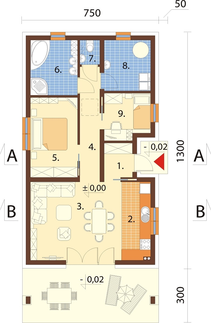 Projekt domu DM-6762 - rzut