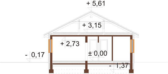 Projekt domu L-5516 - przekrój