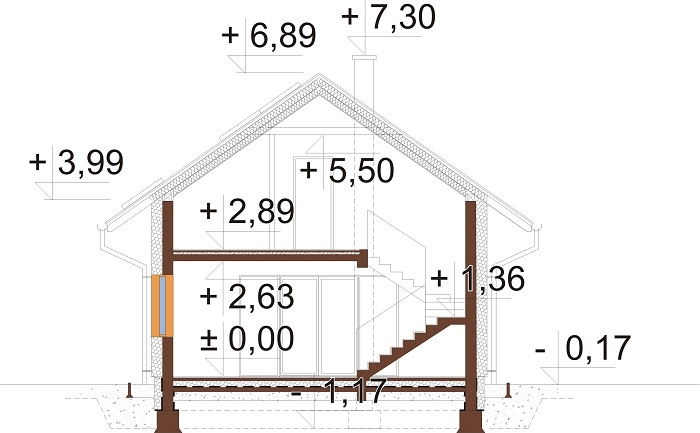 Projekt domu DM-6766 - przekrój