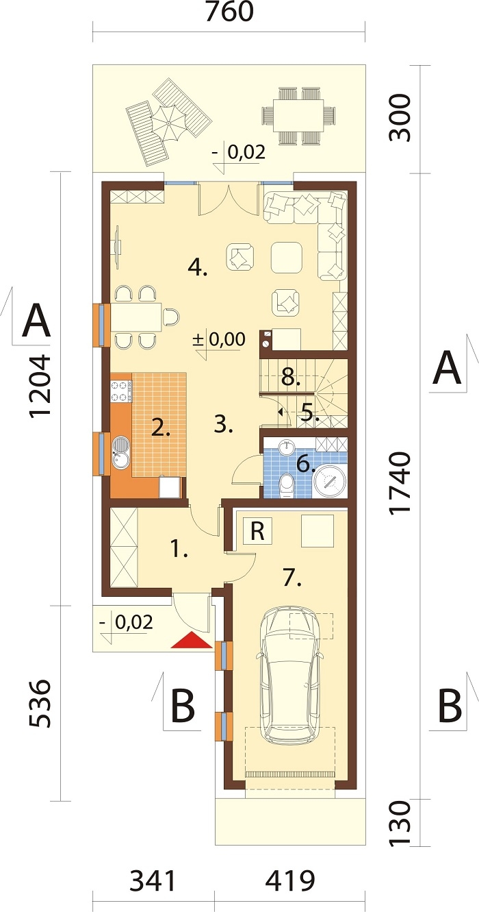 Projekt domu DM-6766 - rzut