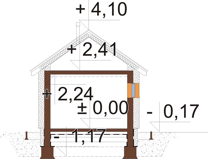 Projekt domu L-6766 - przekrój