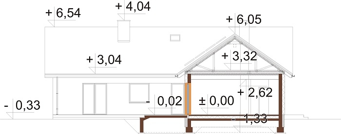 Projekt domu DM-6759B - przekrój