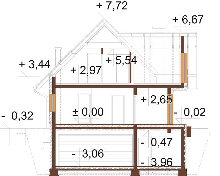 Projekt domu DM-6764 - przekrój