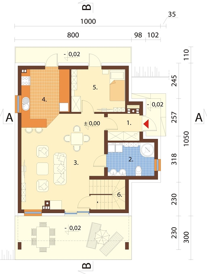 Projekt domu DM-6764 - rzut