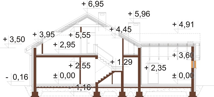 Projekt domu L-6782 - przekrój