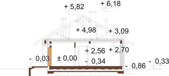 Projekt domu DM-6616 H - przekrój