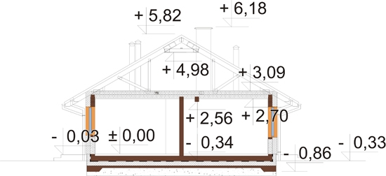 Projekt domu DM-6616 H - przekrój