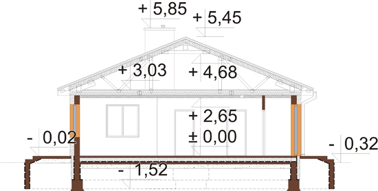 Projekt domu L-5519 - przekrój