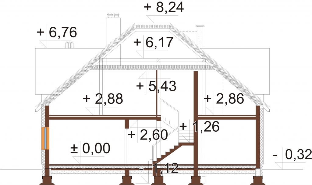 Projekt domu DM-6752 - przekrój