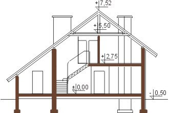 Projekt domu L-5521 - przekrój