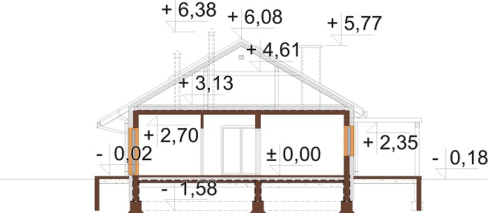 Projekt domu DM-6735 - przekrój