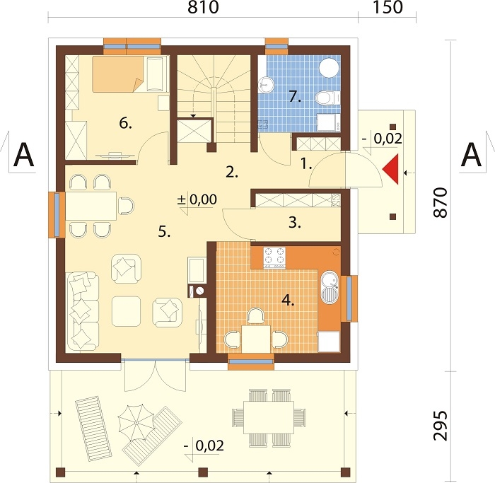 Projekt domu DM-6798 - rzut