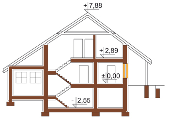 Projekt domu L-5531 - przekrój