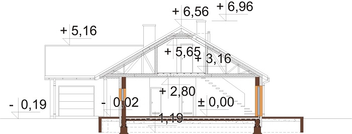 Projekt domu DM-6769 - przekrój