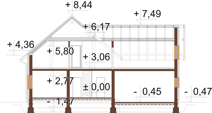 Projekt domu DM-6797 - przekrój