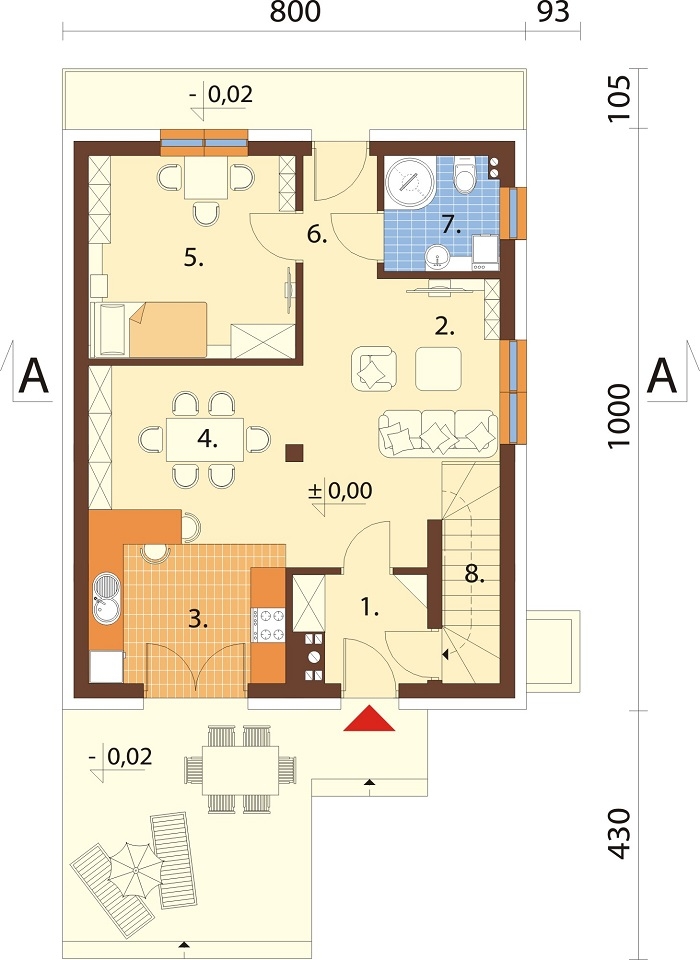 Projekt domu DM-6767 - rzut